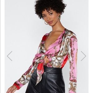 Why Knot Printed Body Suit